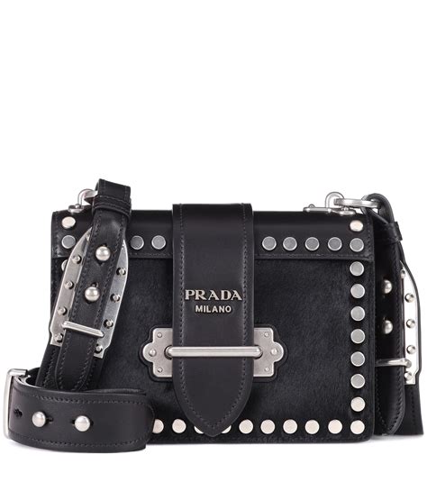 Prada Leather Leather Shoulder Bag, Black 